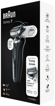 Бритва сетчатая Braun Series 7 71-N1000S реж.эл.:3 питан.:аккум. черный - купить недорого с доставкой в интернет-магазине