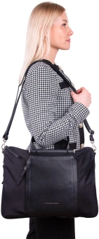 Деловая сумка женская Piquadro Lyra CA4021W92T/N с отделением для ноутбука черный ткань/натур.кожа - купить недорого с доставкой в интернет-магазине