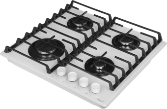 Газовая варочная поверхность Vitek VGH 6420 WG стекло белое - купить недорого с доставкой в интернет-магазине