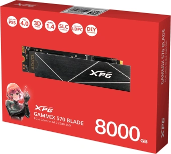 Накопитель SSD A-Data PCIe 4.0 x4 8TB AGAMMIXS70B-8000G-CS XPG Gammix S70 Blade M.2 2280 - купить недорого с доставкой в интернет-магазине