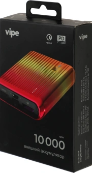 Мобильный аккумулятор Vipe Onyx 10000mAh QC3.0/PD3.0 18W 3A USB-A/USB-C красный (VPPBONYX10KHRED) - купить недорого с доставкой в интернет-магазине