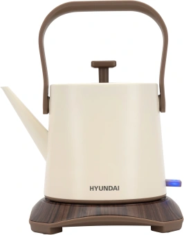 Чайник электрический Hyundai HYK-S2043 0.6л. 1000Вт кремовый/коричневый корпус: металл - купить недорого с доставкой в интернет-магазине