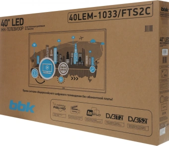 Телевизор LED BBK 40" 40LEM-1033/FTS2C (B) Frameless черный FULL HD 60Hz DVB-T2 DVB-C DVB-S2 USB (RUS) - купить недорого с доставкой в интернет-магазине