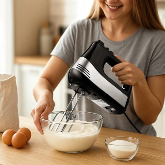 Миксер ручной Kitfort КТ-3072 500Вт черный - купить недорого с доставкой в интернет-магазине
