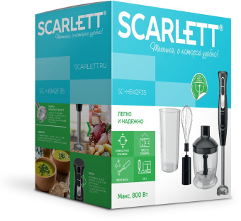 Блендер погружной Scarlett SC-HB42F35 800Вт черный - купить недорого с доставкой в интернет-магазине