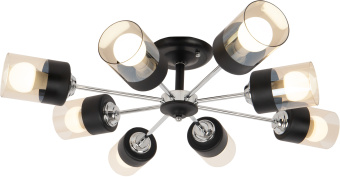 Люстра Hiper Orlando H111-8 потолоч. 3000K черный/хром - купить недорого с доставкой в интернет-магазине
