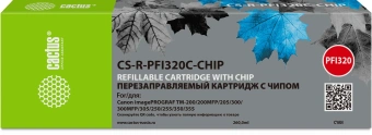 Картридж струйный Cactus CS-R-PFI320C-CHIP PFI-320C голубой (260мл) для Canon imagePrograff TM-200/200MFP/205/300/300MFP/305/250/255/350/355 с чипом - купить недорого с доставкой в интернет-магазине