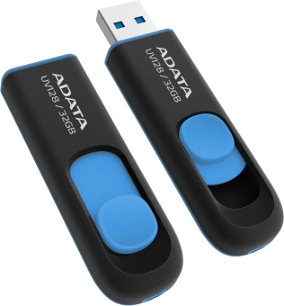 Флеш Диск A-Data 32GB DashDrive UV128 AUV128-32G-RBE USB3.0 черный/синий - купить недорого с доставкой в интернет-магазине