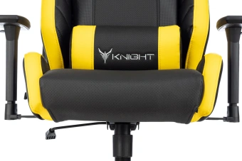 Кресло игровое Knight Thunder 5X черный/желтый экокожа крестов. металл - купить недорого с доставкой в интернет-магазине