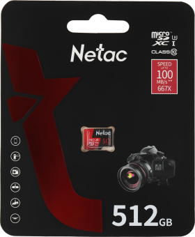 Флеш карта microSDXC 512GB Netac NT02P500PRO-512G-S P500 Extreme Pro - купить недорого с доставкой в интернет-магазине