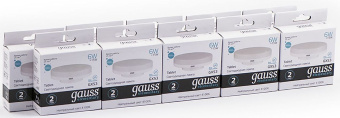 Лампа светодиодная Gauss Elementary GX53 6Вт цок.:GX53 таблетка 220B св.свеч.бел.нейт. (упак.:10шт) (83826) - купить недорого с доставкой в интернет-магазине
