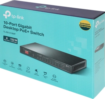 Коммутатор TP-Link TL-SG1210MP 9x1Гбит/с 1xКомбо(1000BASE-T/SFP) 8PoE+ 123W неуправляемый - купить недорого с доставкой в интернет-магазине