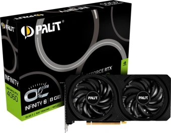 Видеокарта Palit PCI-E 4.0 RTX4060 INFINITY 2 OC NVIDIA GeForce RTX 4060 8Gb 128bit GDDR6 1830/17000 HDMIx1 DPx3 HDCP Ret - купить недорого с доставкой в интернет-магазине