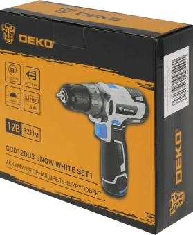 Дрель-шуруповерт Deko GCD12DU3 SNOW WHITE SET1 аккум. патрон:быстрозажимной (063-4170) - купить недорого с доставкой в интернет-магазине