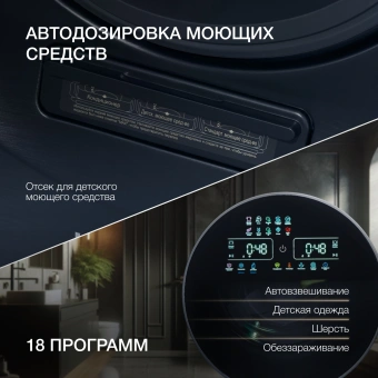 Стиральная машина Hyundai WMD9425 класс: A+++ загр.фронтальная макс.:15кг (с сушкой) темно-синий - купить недорого с доставкой в интернет-магазине
