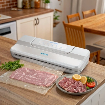 Вакуумный упаковщик Kitfort КТ-1559 ручной 70Вт 0.6Бар шир.пак.:30см серебристый - купить недорого с доставкой в интернет-магазине