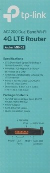 Роутер беспроводной TP-Link Archer MR402 AC1200 10/100BASE-TX/3G/4G черный - купить недорого с доставкой в интернет-магазине