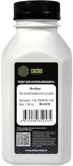 Тонер Cactus CS-TBRHS-100 черный флакон 100гр. для принтера Brother TN-3430/3480/3512/3520 - купить недорого с доставкой в интернет-магазине