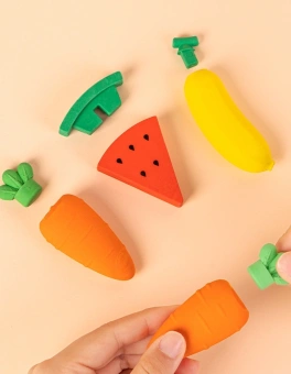 Ластик Deli VP414wat VP414PINK арбуз 54x23x16мм розовый блистер с европодвесом - купить недорого с доставкой в интернет-магазине