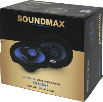 Колонки автомобильные Soundmax SM-CSE693 220Вт 92дБ 4Ом 15x23см (6x9дюйм) (ком.:2кол.) коаксиальные трехполосные - купить недорого с доставкой в интернет-магазине