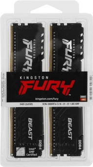 Память DDR4 2x32GB 3600MHz Kingston KF436C18BBK2/64 Fury Beast Black RTL Gaming PC4-28800 CL18 DIMM 288-pin 1.35В dual rank с радиатором Ret - купить недорого с доставкой в интернет-магазине
