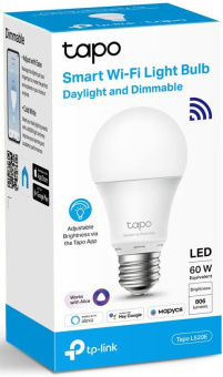Умная лампа TP-Link Tapo L520E E27 8.7Вт 806lm Wi-Fi (упак.:1шт) - купить недорого с доставкой в интернет-магазине