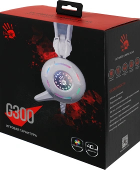 Наушники с микрофоном A4Tech Bloody G300 белый/серый 1.8м мониторные оголовье (G300 WHITE+GREY) - купить недорого с доставкой в интернет-магазине
