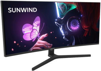 Монитор SunWind 34" SM-34QV401 черный VA LED 1ms 21:9 HDMI матовая 300cd 178гр/178гр 3440x1440 165Hz G-Sync DP WQ 5.6кг - купить недорого с доставкой в интернет-магазине