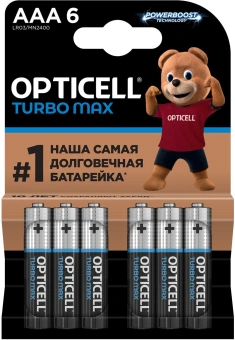 Батарея Opticell Turbo MAX LR03 AAA (6шт) блистер - купить недорого с доставкой в интернет-магазине