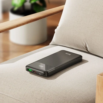 Мобильный аккумулятор Hoco J102 Cool figure 10000mAh QC3.0/PD3.0 20W 3A USB-A/USB-C черный - купить недорого с доставкой в интернет-магазине