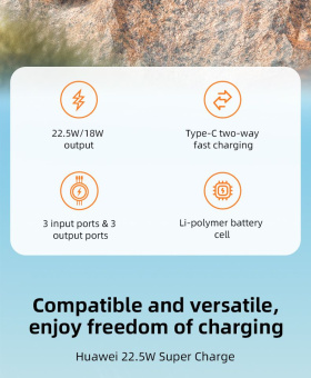 Мобильный аккумулятор Romoss PEA40PF 40000mAh QC3.0 22.5W 5A 2xUSB-A/USB-C черный (6973693499151) - купить недорого с доставкой в интернет-магазине