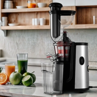 Соковыжималка шнековая Kitfort КТ-1162 150Вт рез.сок.:1000мл. черный - купить недорого с доставкой в интернет-магазине