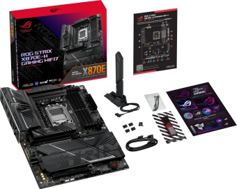 Материнская плата Asus ROG STRIX X870E-H GAMING WIFI7 SocketAM5 AMD X870E 4xDDR5 ATX AC`97 8ch(7.1) 5Gigabit RAID+HDMI - купить недорого с доставкой в интернет-магазине
