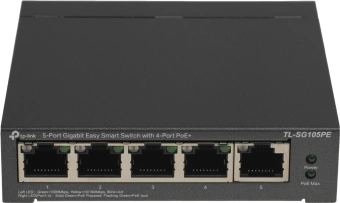 Коммутатор TP-Link TL-SG105PE (L2) 5x1Гбит/с 4PoE+ 65W управляемый - купить недорого с доставкой в интернет-магазине