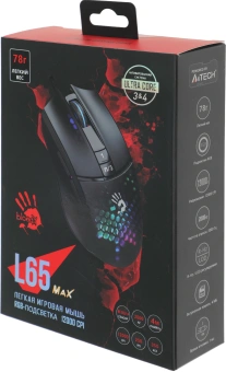 Мышь A4Tech Bloody L65 Max черный/фиолетовый оптическая 12000dpi USB 6but (L65 MAX/HONEYCOMB) - купить недорого с доставкой в интернет-магазине