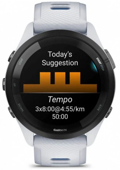 Смарт-часы Garmin Forerunner 265 33мм 1.3" AMOLED корп.черный/белый силикон рем.белый (010-02810-11) - купить недорого с доставкой в интернет-магазине