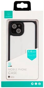 Чехол (клип-кейс) для Apple iPhone 13 mini Usams US-BH768 прозрачный/черный (УТ000028113) - купить недорого с доставкой в интернет-магазине