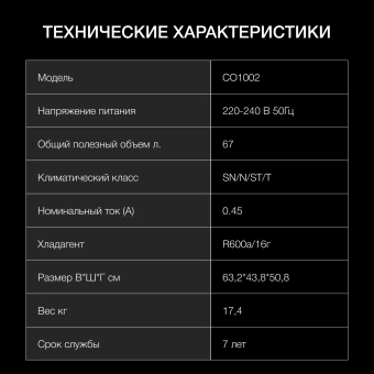 Холодильник Hyundai CO1002 1-нокамерн. белый - купить недорого с доставкой в интернет-магазине
