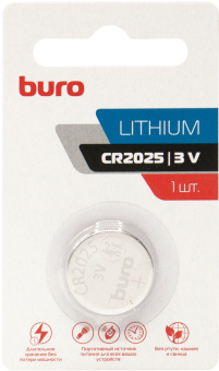 Батарея Buro Lithium CR2025 (1шт) блистер - купить недорого с доставкой в интернет-магазине
