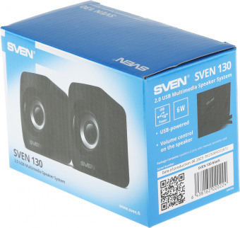 Колонки Sven 130 2.0 черный 6Вт портативные - купить недорого с доставкой в интернет-магазине