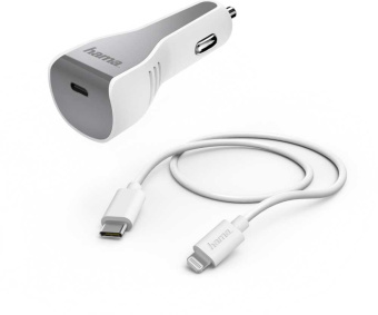 Комплект зар./устр. Hama H-183317 3A (PD) USB Type-C для Apple белый (00183317) - купить недорого с доставкой в интернет-магазине