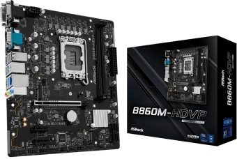 Материнская плата Asrock B860M-HDVP Soc-1851 Intel B860 2xDDR5 mATX AC`97 8ch(7.1) 2.5Gg RAID+VGA+DVI+HDMI+DP - купить недорого с доставкой в интернет-магазине