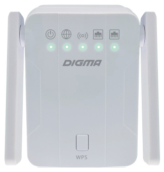 Повторитель беспроводного сигнала Digma D-WR300 10/100BASE-TX белый (упак.:1шт) - купить недорого с доставкой в интернет-магазине