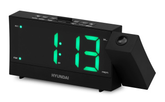 Радиобудильник Hyundai H-RCL243 черный LCD проек.изоб. подсв:зеленая часы:цифровые FM - купить недорого с доставкой в интернет-магазине