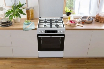 Плита Комбинированная Gorenje GKS6C71WF белый (металлическая крышка) реш.чугун - купить недорого с доставкой в интернет-магазине