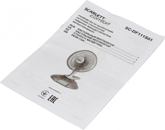 Вентилятор настольный Scarlett SC-DF111S01 25Вт скоростей:2 белый - купить недорого с доставкой в интернет-магазине