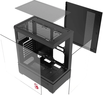 Корпус Bloody CC-127 черный без БП E-ATX 7x120mm 1xUSB2.0 2xUSB3.0 audio bott PSU - купить недорого с доставкой в интернет-магазине