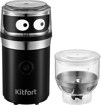 Кофемолка Kitfort КТ-799 210Вт сист.помол.:четырёхлезвийный нож вместим.:40гр черный/серебристый - купить недорого с доставкой в интернет-магазине