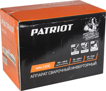Сварочный аппарат Patriot WM230D инвертор ММА 10.7кВт - купить недорого с доставкой в интернет-магазине