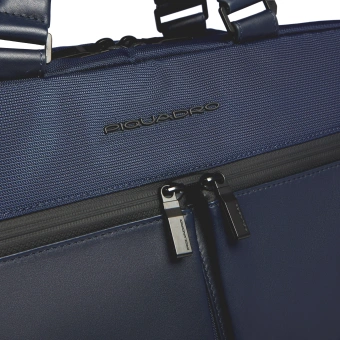 Деловая сумка Piquadro Orion CA6624S136/BLU с отделением для ноутбука 15.6" синяя ткань/натур.кожа - купить недорого с доставкой в интернет-магазине